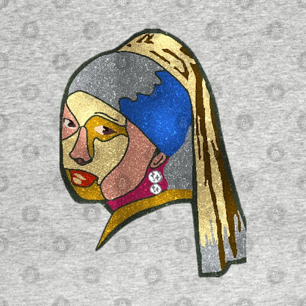 Girl with A Pearl Earring Sparkly by Girlparody